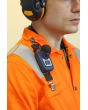 Casella's dBadge2 personal noise dosimeter; On Shoulder Orange